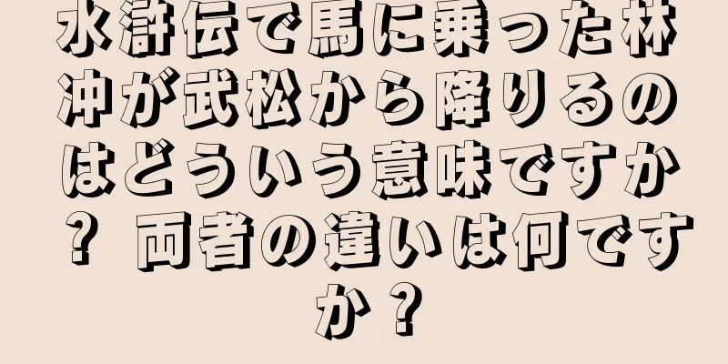 水滸伝で馬に乗った林冲が武松から降りるのはどういう意味ですか？ 両者の違いは何ですか？