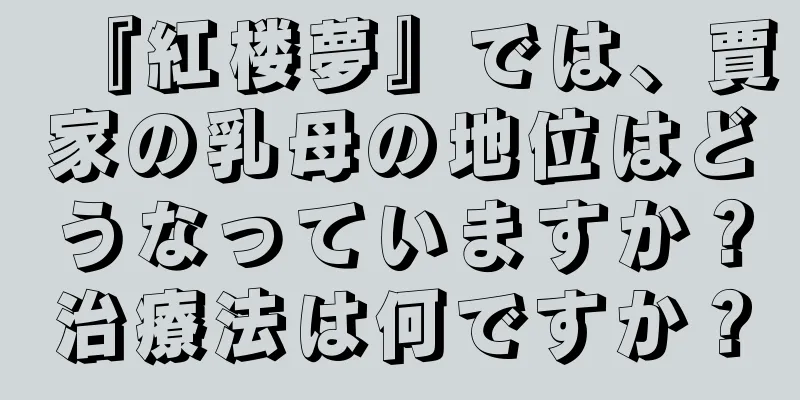 『紅楼夢』では、賈家の乳母の地位はどうなっていますか？治療法は何ですか？
