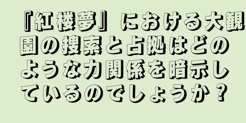 『紅楼夢』における大観園の捜索と占拠はどのような力関係を暗示しているのでしょうか？