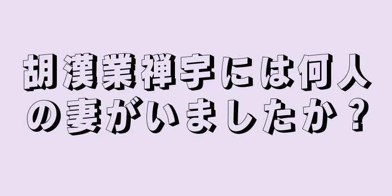 胡漢業禅宇には何人の妻がいましたか？