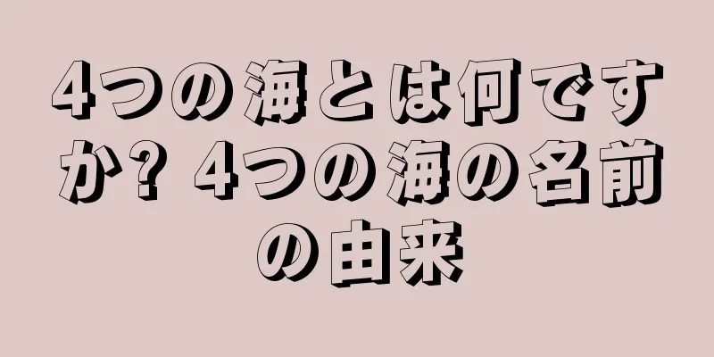 4つの海とは何ですか? 4つの海の名前の由来