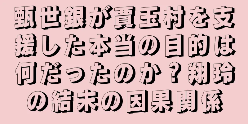 甄世銀が賈玉村を支援した本当の目的は何だったのか？翔玲の結末の因果関係