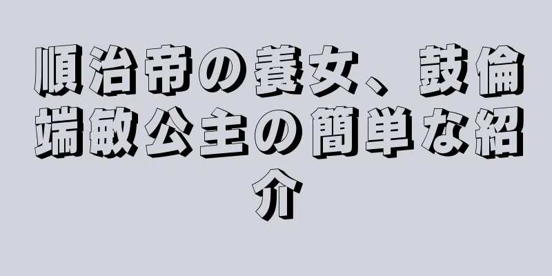 順治帝の養女、鼓倫端敏公主の簡単な紹介