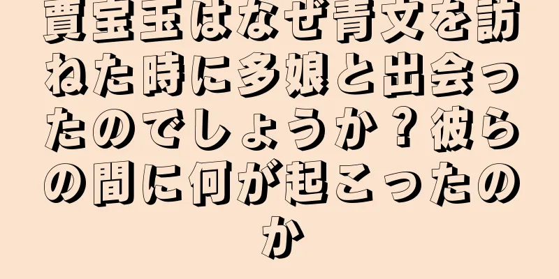 賈宝玉はなぜ青文を訪ねた時に多娘と出会ったのでしょうか？彼らの間に何が起こったのか