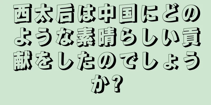 西太后は中国にどのような素晴らしい貢献をしたのでしょうか?