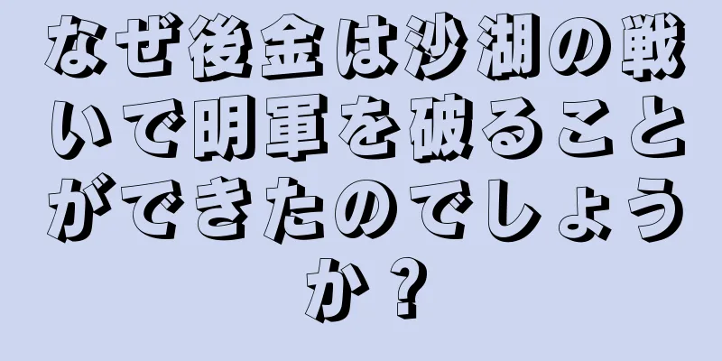 なぜ後金は沙湖の戦いで明軍を破ることができたのでしょうか？