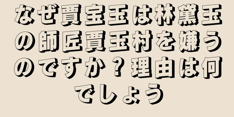 なぜ賈宝玉は林黛玉の師匠賈玉村を嫌うのですか？理由は何でしょう