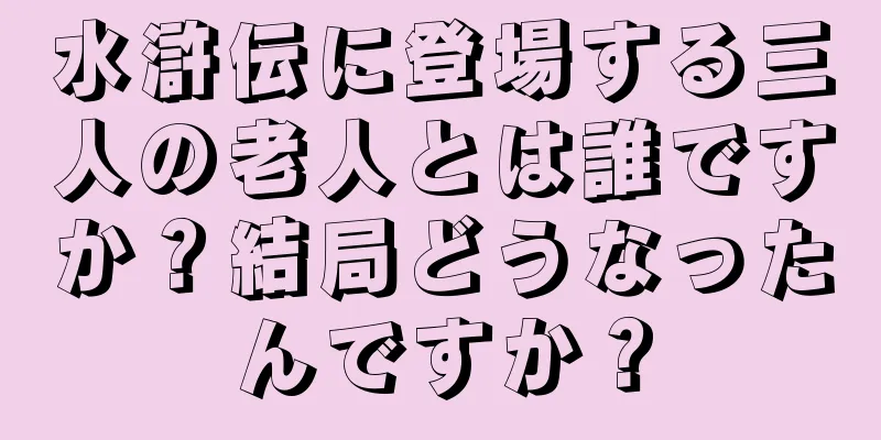 水滸伝に登場する三人の老人とは誰ですか？結局どうなったんですか？