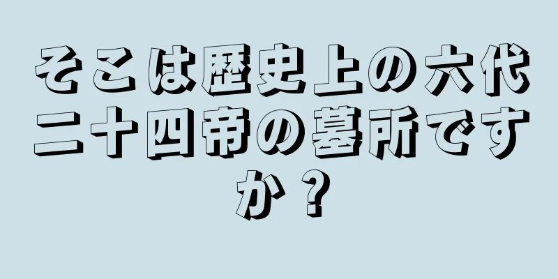 そこは歴史上の六代二十四帝の墓所ですか？