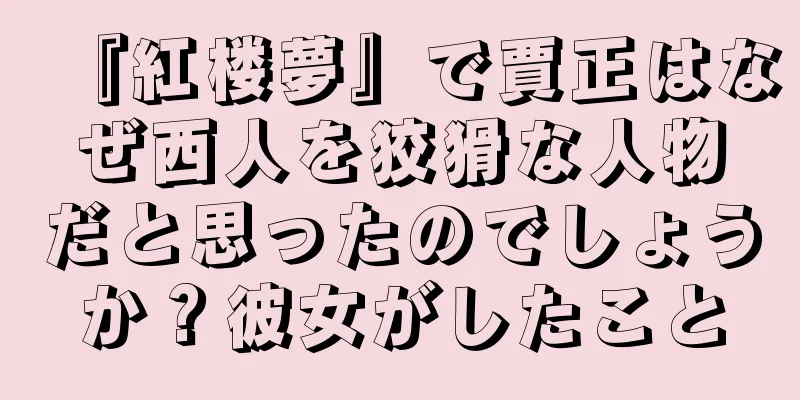『紅楼夢』で賈正はなぜ西人を狡猾な人物だと思ったのでしょうか？彼女がしたこと