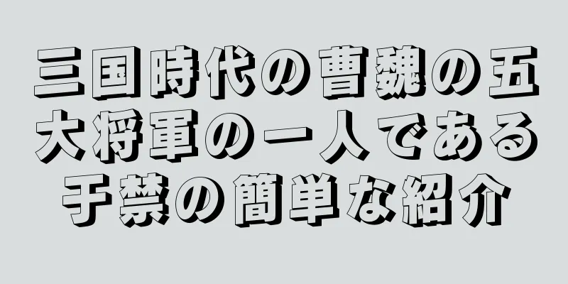 三国時代の曹魏の五大将軍の一人である于禁の簡単な紹介