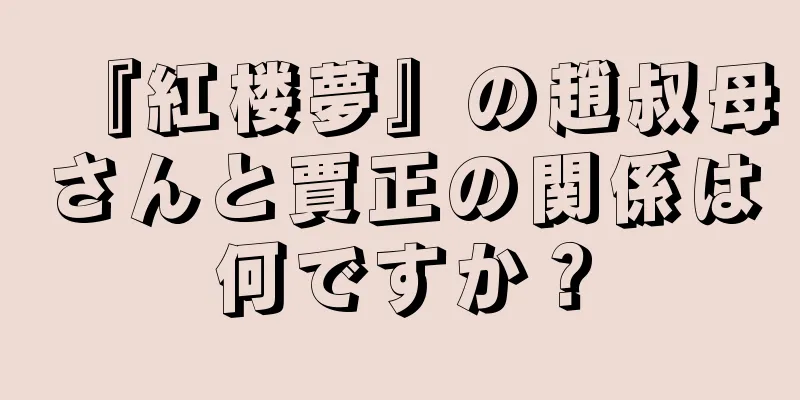 『紅楼夢』の趙叔母さんと賈正の関係は何ですか？