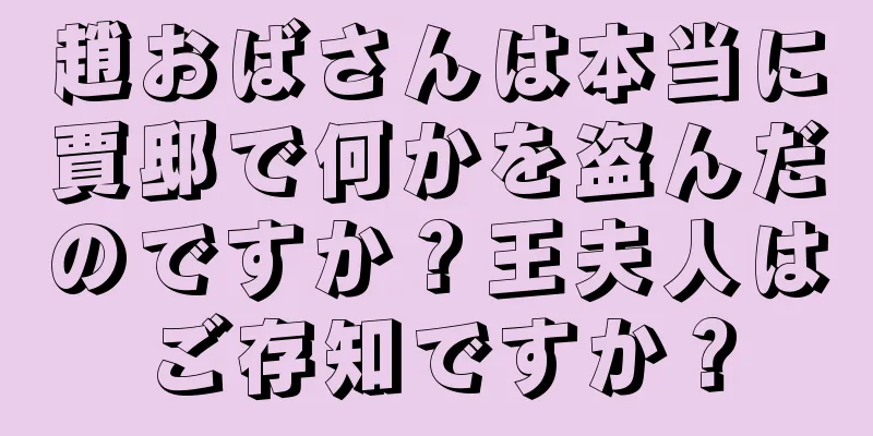 趙おばさんは本当に賈邸で何かを盗んだのですか？王夫人はご存知ですか？