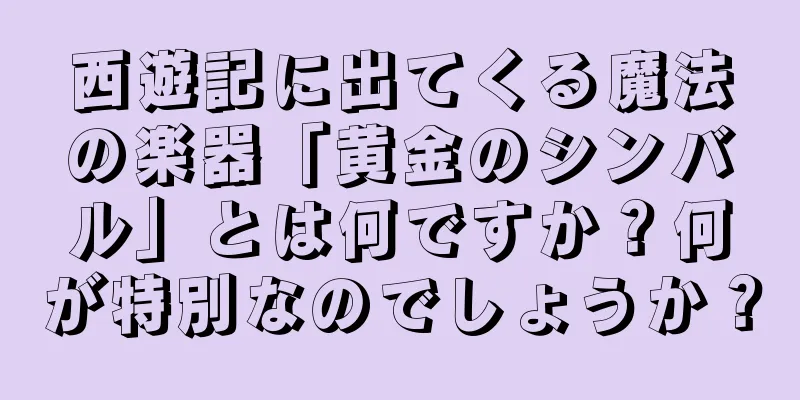 西遊記に出てくる魔法の楽器「黄金のシンバル」とは何ですか？何が特別なのでしょうか？