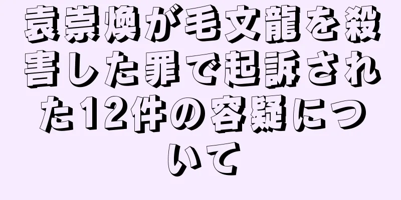 袁崇煥が毛文龍を殺害した罪で起訴された12件の容疑について