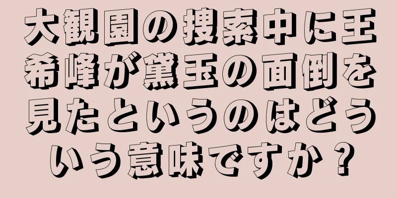 大観園の捜索中に王希峰が黛玉の面倒を見たというのはどういう意味ですか？