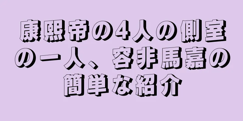 康熙帝の4人の側室の一人、容非馬嘉の簡単な紹介