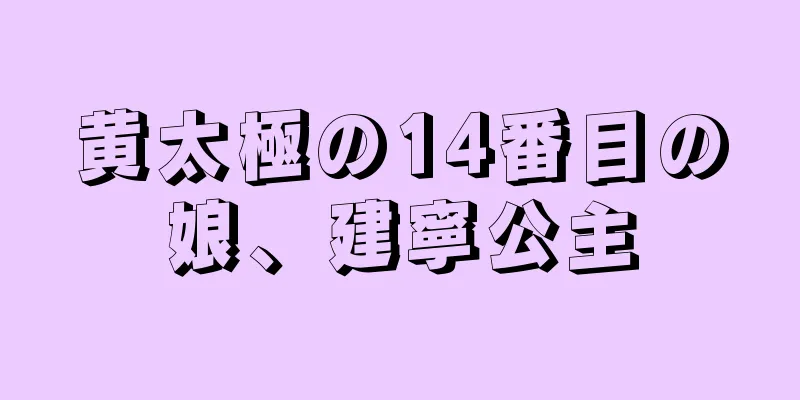 黄太極の14番目の娘、建寧公主