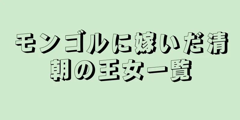 モンゴルに嫁いだ清朝の王女一覧