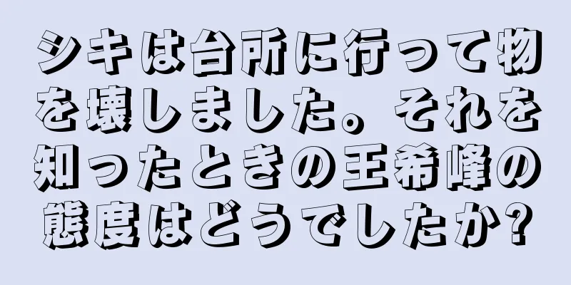 シキは台所に行って物を壊しました。それを知ったときの王希峰の態度はどうでしたか?