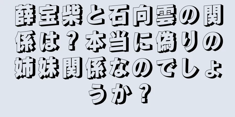薛宝柴と石向雲の関係は？本当に偽りの姉妹関係なのでしょうか？