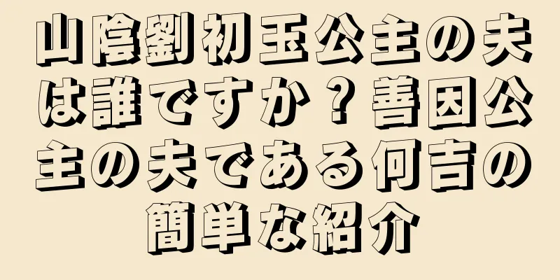 山陰劉初玉公主の夫は誰ですか？善因公主の夫である何吉の簡単な紹介
