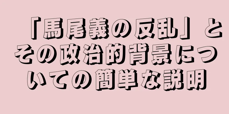 「馬尾義の反乱」とその政治的背景についての簡単な説明