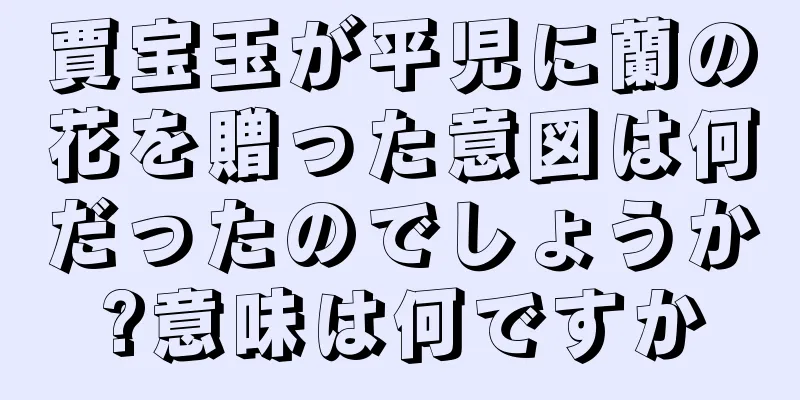 賈宝玉が平児に蘭の花を贈った意図は何だったのでしょうか?意味は何ですか
