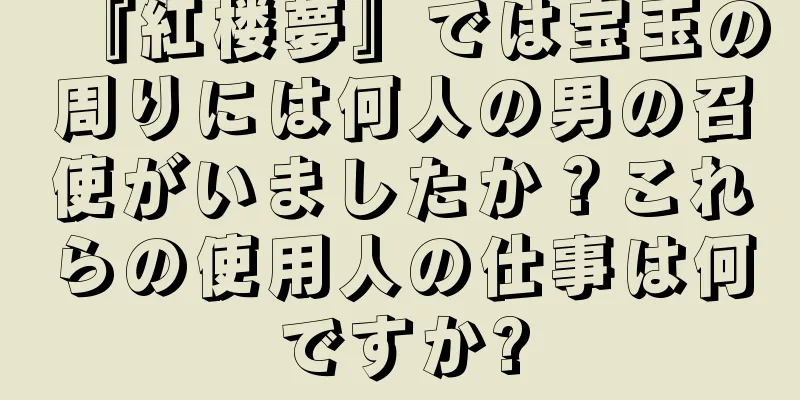 『紅楼夢』では宝玉の周りには何人の男の召使がいましたか？これらの使用人の仕事は何ですか?