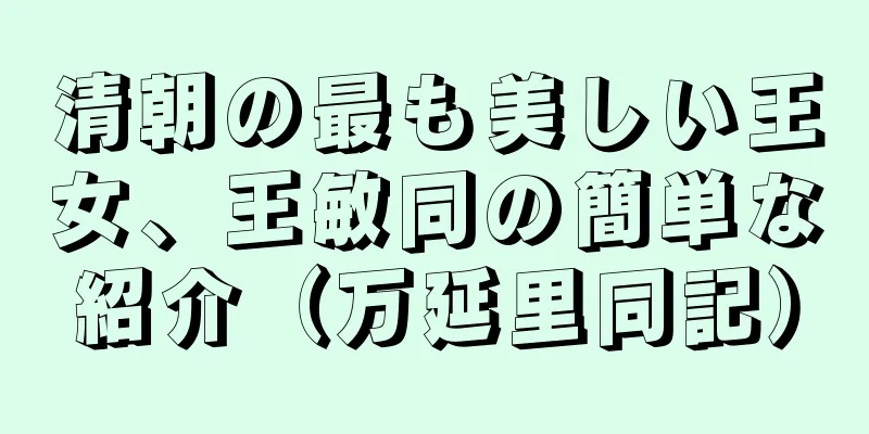 清朝の最も美しい王女、王敏同の簡単な紹介（万延里同記）