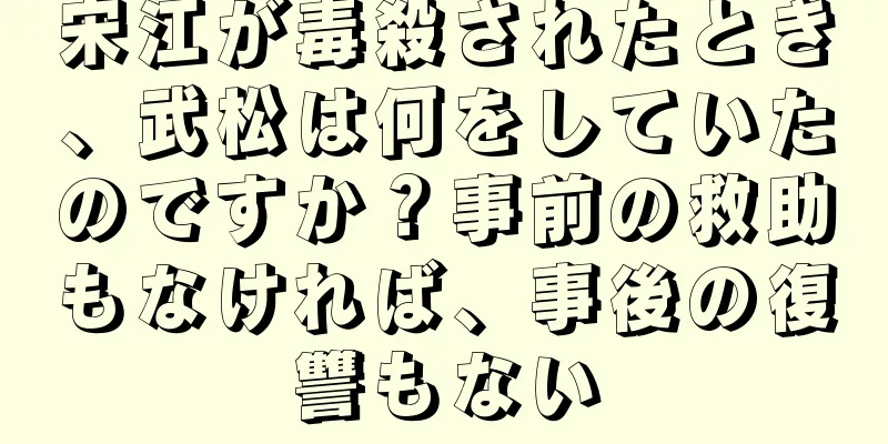 宋江が毒殺されたとき、武松は何をしていたのですか？事前の救助もなければ、事後の復讐もない