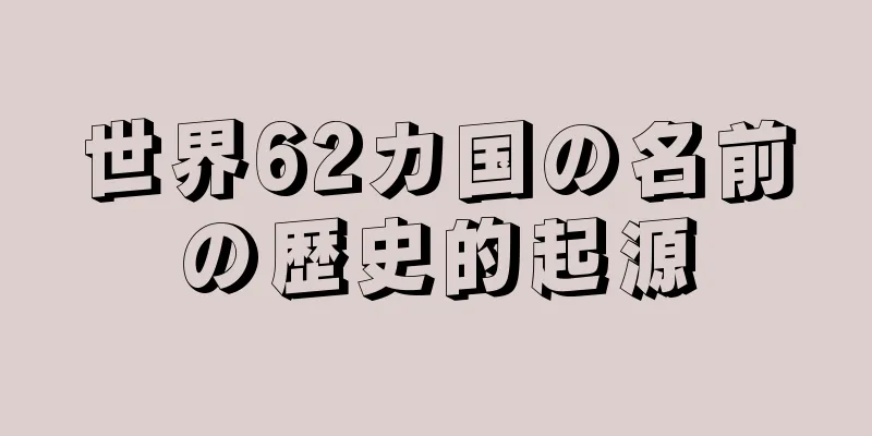 世界62カ国の名前の歴史的起源