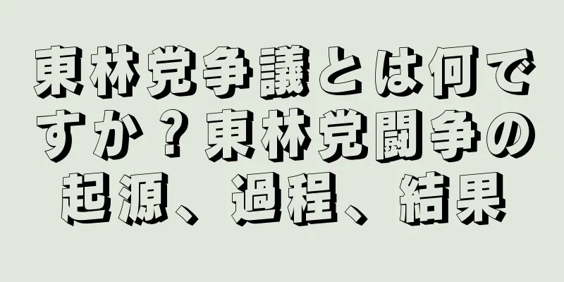 東林党争議とは何ですか？東林党闘争の起源、過程、結果