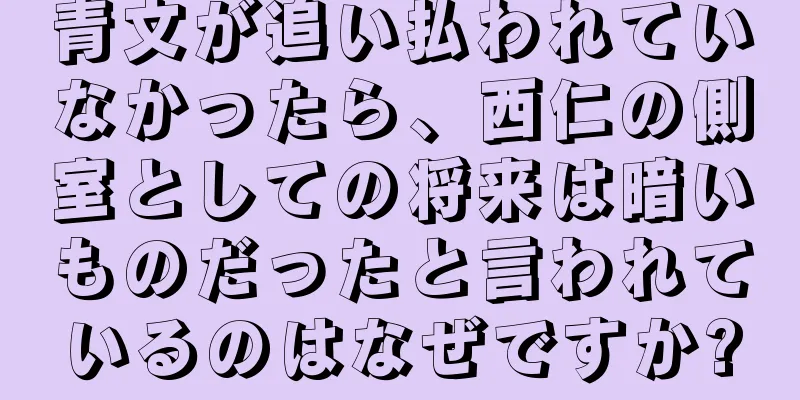青文が追い払われていなかったら、西仁の側室としての将来は暗いものだったと言われているのはなぜですか?