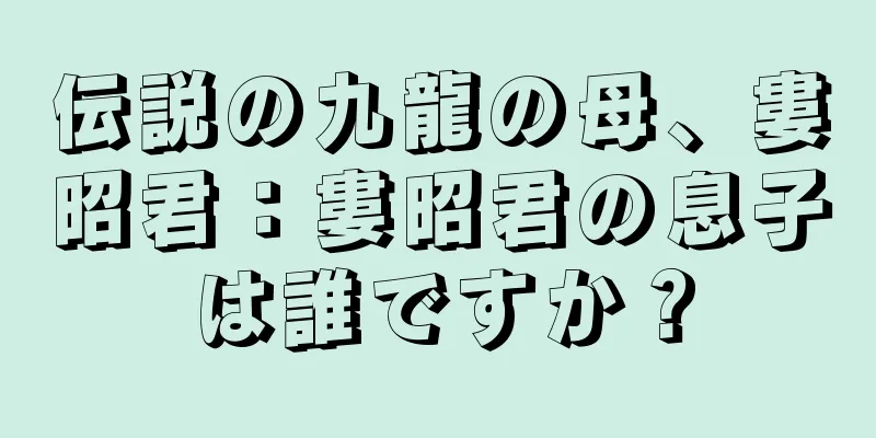 伝説の九龍の母、婁昭君：婁昭君の息子は誰ですか？