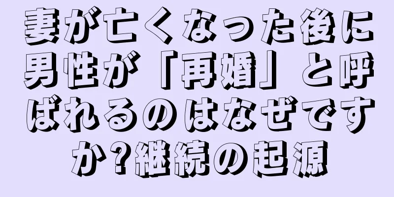 妻が亡くなった後に男性が「再婚」と呼ばれるのはなぜですか?継続の起源