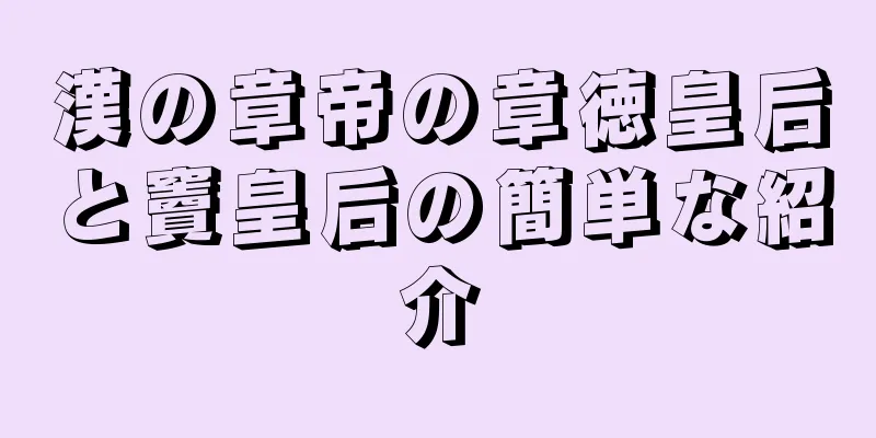 漢の章帝の章徳皇后と竇皇后の簡単な紹介