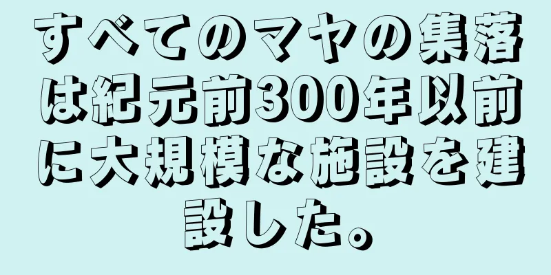 すべてのマヤの集落は紀元前300年以前に大規模な施設を建設した。