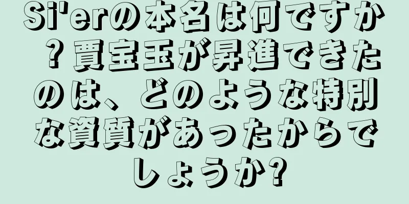 Si'erの本名は何ですか？賈宝玉が昇進できたのは、どのような特別な資質があったからでしょうか?