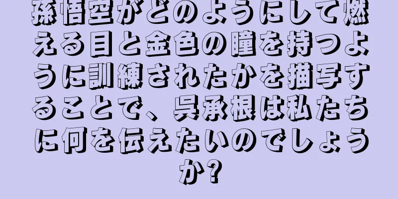 孫悟空がどのようにして燃える目と金色の瞳を持つように訓練されたかを描写することで、呉承根は私たちに何を伝えたいのでしょうか?