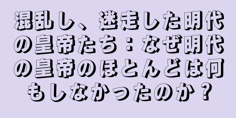 混乱し、迷走した明代の皇帝たち：なぜ明代の皇帝のほとんどは何もしなかったのか？