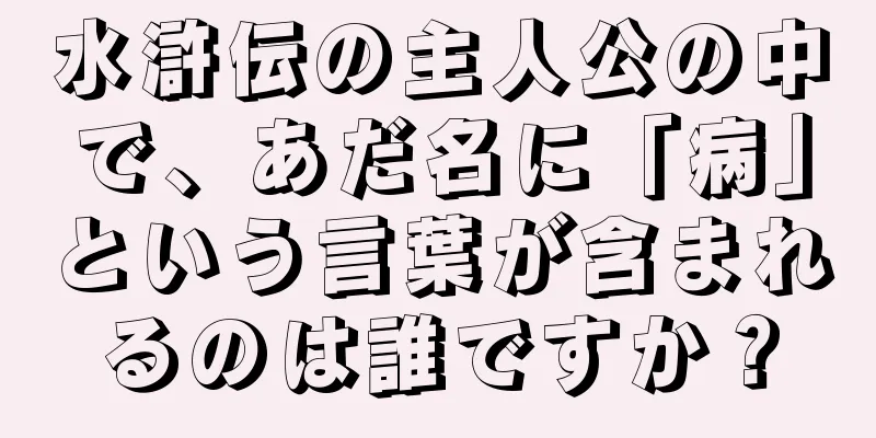 水滸伝の主人公の中で、あだ名に「病」という言葉が含まれるのは誰ですか？