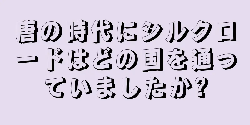 唐の時代にシルクロードはどの国を通っていましたか?