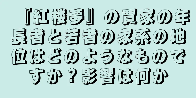 『紅楼夢』の賈家の年長者と若者の家系の地位はどのようなものですか？影響は何か