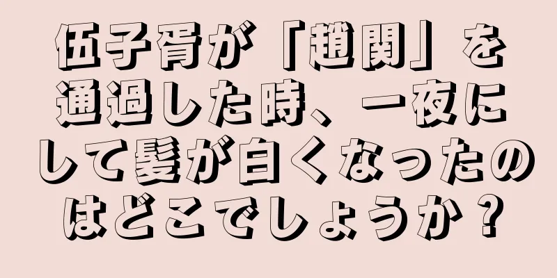 伍子胥が「趙関」を通過した時、一夜にして髪が白くなったのはどこでしょうか？