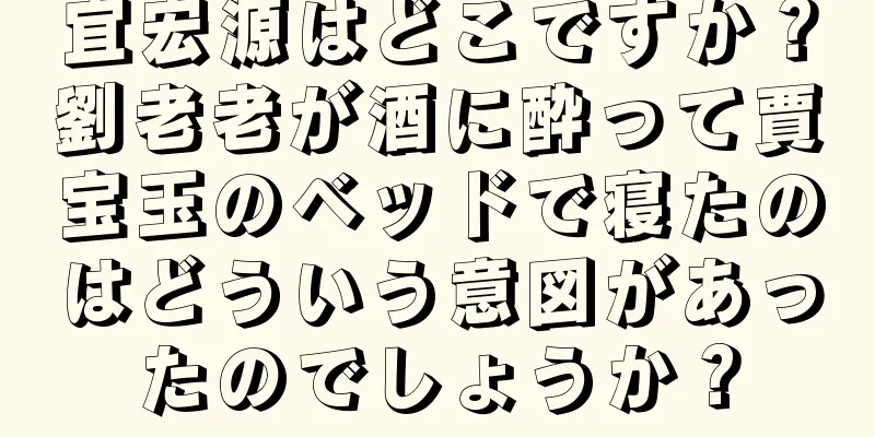 宜宏源はどこですか？劉老老が酒に酔って賈宝玉のベッドで寝たのはどういう意図があったのでしょうか？