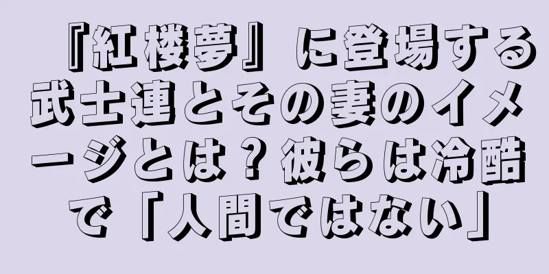 『紅楼夢』に登場する武士連とその妻のイメージとは？彼らは冷酷で「人間ではない」