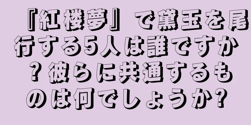 『紅楼夢』で黛玉を尾行する5人は誰ですか？彼らに共通するものは何でしょうか?