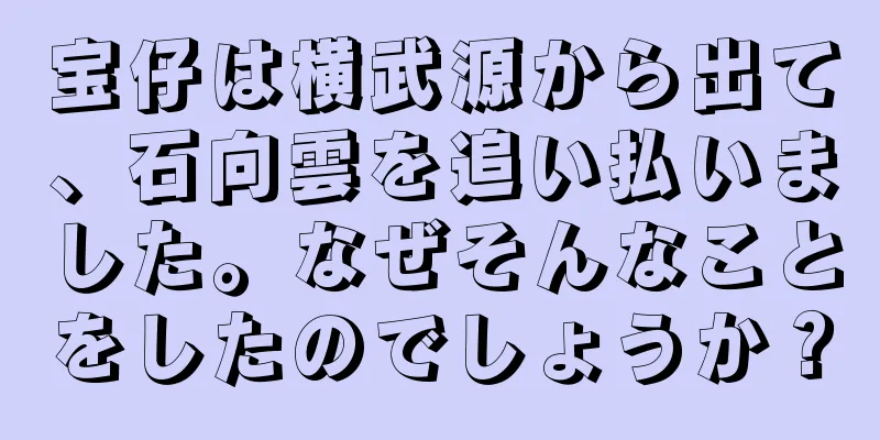 宝仔は横武源から出て、石向雲を追い払いました。なぜそんなことをしたのでしょうか？