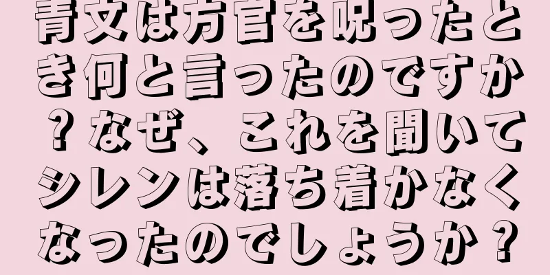 青文は方官を呪ったとき何と言ったのですか？なぜ、これを聞いてシレンは落ち着かなくなったのでしょうか？